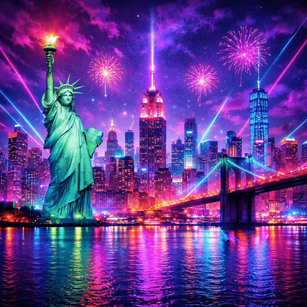 Vibrant New York City Night Scene